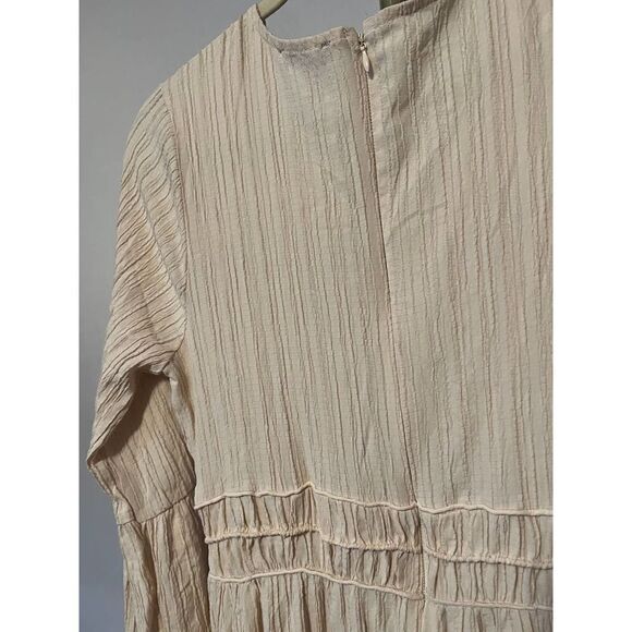Tuckernuck Moon River Tan Long Sleeve Midi Dress Sz. L - Picture 7 of 10